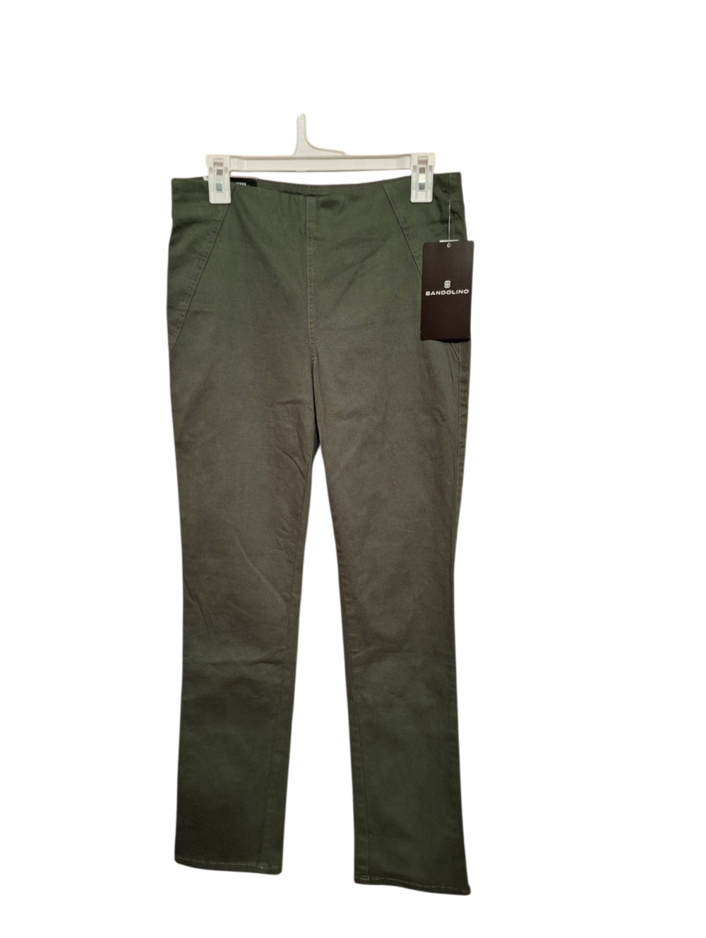 Bandolino TESSA TUMMY Toner Slim Straight FRESH HERBS GREEN Pants Ladies 6 NWT